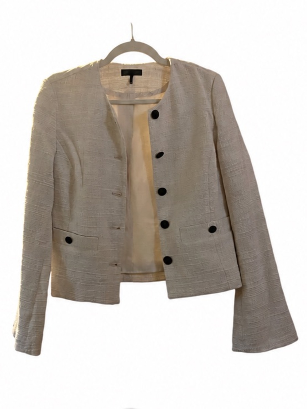 rag & bone Cream Textured Button-Front Jacket